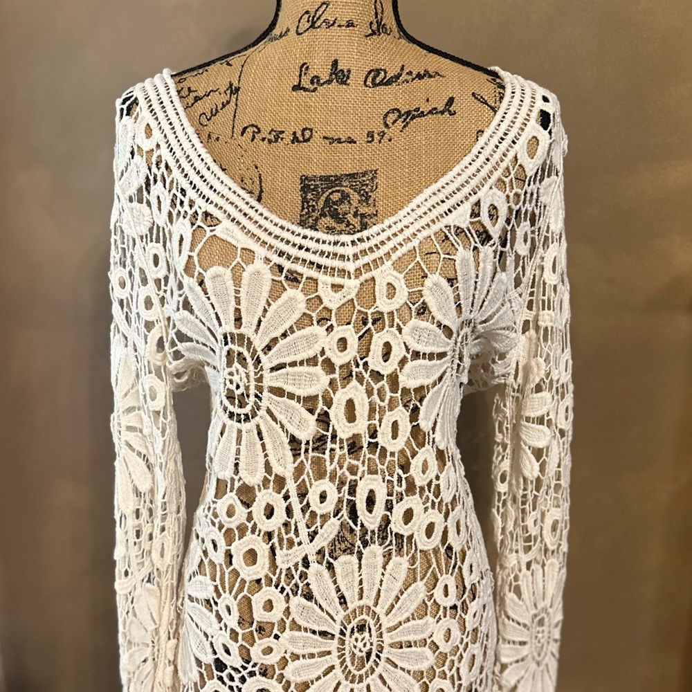 Simply Irresistible White Crochet Tunic